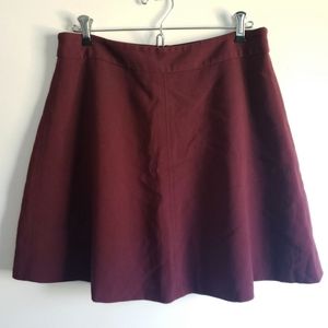 LOFT burgundy skater skirt